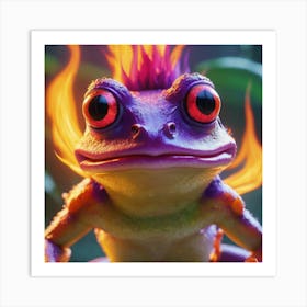 Frog With Fire 1 Art Print