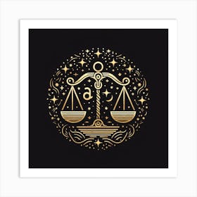 A Zodiac symbol, Scales Art Print