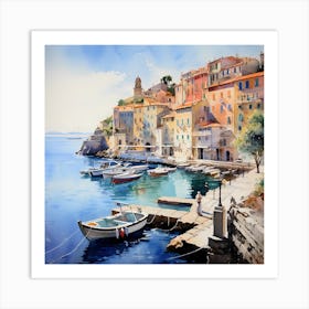 AI Monet's Mirage: Italian Radiance Art Print