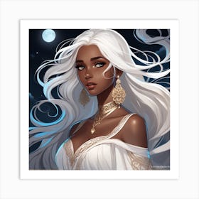 White Haired Woman Art Print