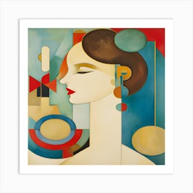 Abstract Woman'S Face 5 Art Print Art Print