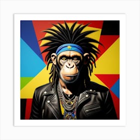 Chimp rocks With Dreadlocks Art Print