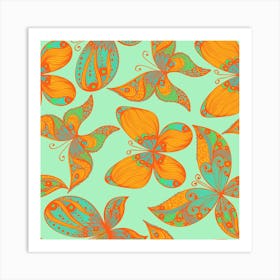 Hand Drawn Butterfly Pattern 01 Art Print