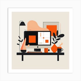 Computer Desk 2 Art Print