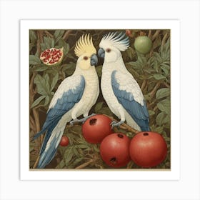 Cockatoo And Pomegranate Blue Walter Crane Art Print 0 Art Print