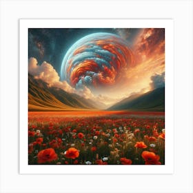 Poppies In The Sky Art Print