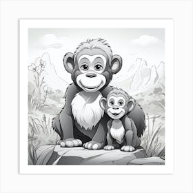 Chimpanzees Art Print