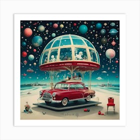 Car Space Station Art Print