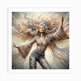 Woman With Long Hair 2 Art Print