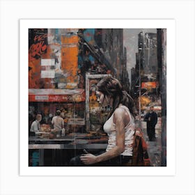 Girl In New York City Art Print