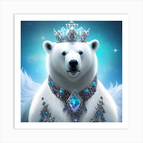 Polar Bear With A Crown 2 Art Print