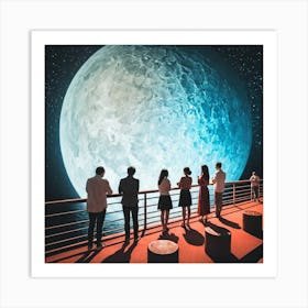 Moon And The Stars 10 Art Print