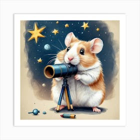 Hamster With Telescope 7 Art Print