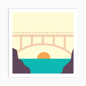 Sunset Bridge Art Print