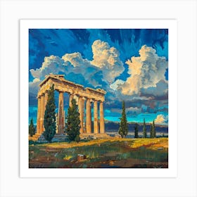 Parthenon Oil Painting 2 Art Print