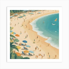 Beach - Beach Stock Videos & Royalty-Free Footage 1 Art Print