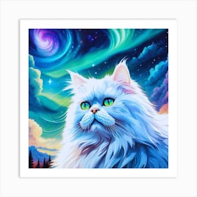 White Cat 2 Art Print