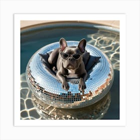 Disco Ball Dog Art Print