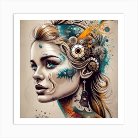 Vektor Create An Exquisite Ink Painting On White Art Print