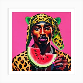 Tupac watermelon bite Art Print