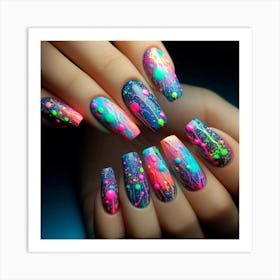 Splatter Nails Art Print