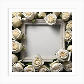 White Roses Frame 5 Art Print