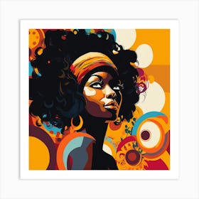 African Woman With Afro 2 Art Print