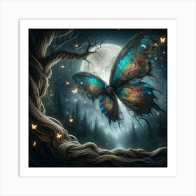 Butterfly In The Forest 38 Art Print