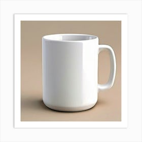 Mock Up Mug Blank Plain White Ceramic Customizable Unadorned Empty Clean Simple Minimal (3) Art Print