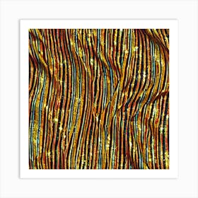 Gold And Black Stripes 1 Art Print