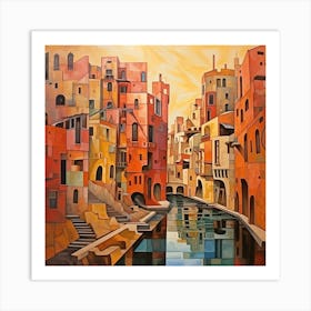 Geometric Cityscape Art Print