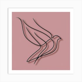 One line Dove Art Print