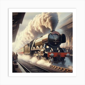 Steam Train At The Station Art Print