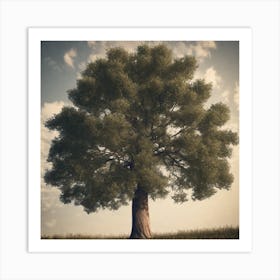 Tree In A Field Art Print