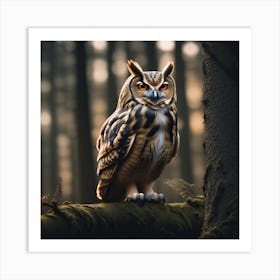 Owl In The Forest 14 Art Print