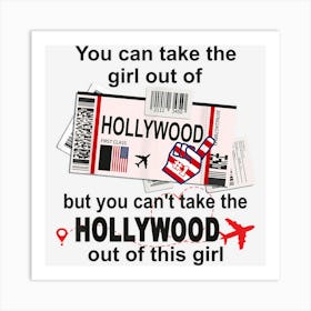 Flight Ticket Hollywood Girl From Hollywood Boarding Pass Art Print