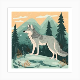 Wolf In The Forest 4 Art Print