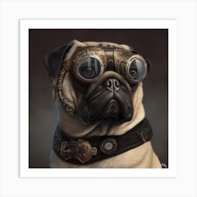 Steampunk Pug 3 Art Print