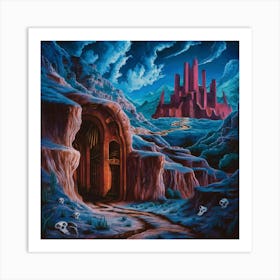 Art Showcases: A Cinematic Journey Through a Sandstone Labyrinth. Art Print