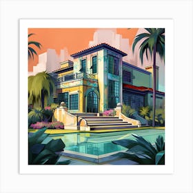 House In The Palms Art Print