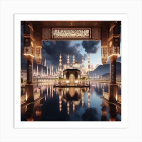 Islamic Mosque At Dusk Art Print