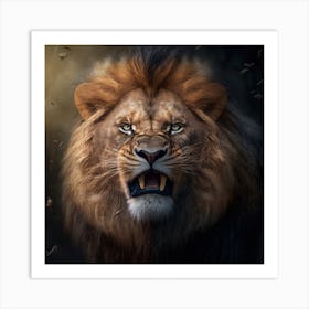 Lion Roaring 2 Art Print