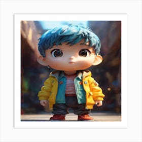 Boy With Blue Hair Art Print