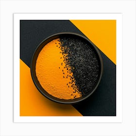 Black And Yellow Powder Art Print