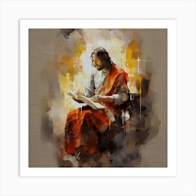 Jesus Reading The Bible Art Print