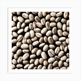 White Coffee Beans Art Print