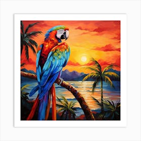 Sunset Parrot 2 Art Print