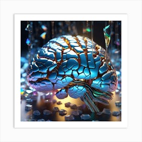 Brain With Crystals Art Print