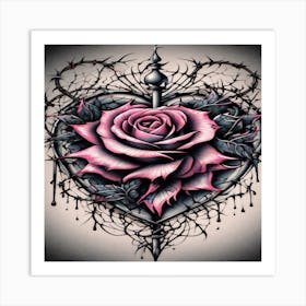 Heart Tattoo Designs 4 Art Print