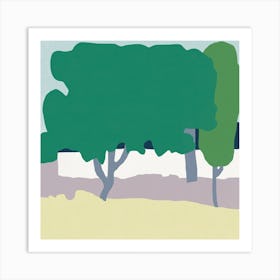 Trees In A Field Art Print